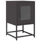 vidaXL Nachttisch Schwarz 36x39x60,5 cm Kaltgewalzter Stahl