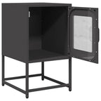 vidaXL Nachttisch Schwarz 36x39x60,5 cm Kaltgewalzter Stahl
