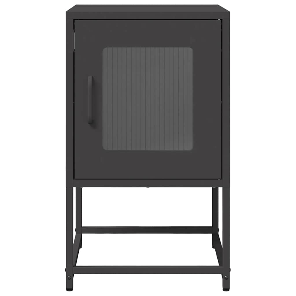 vidaXL Nachttisch Schwarz 36x39x60,5 cm Kaltgewalzter Stahl
