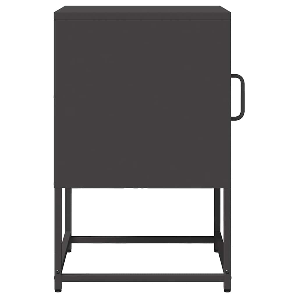 vidaXL Nachttisch Schwarz 36x39x60,5 cm Kaltgewalzter Stahl
