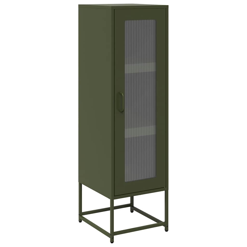 vidaXL Highboard Olivgrün 36x39x123 cm Kaltgewalzter Stahls