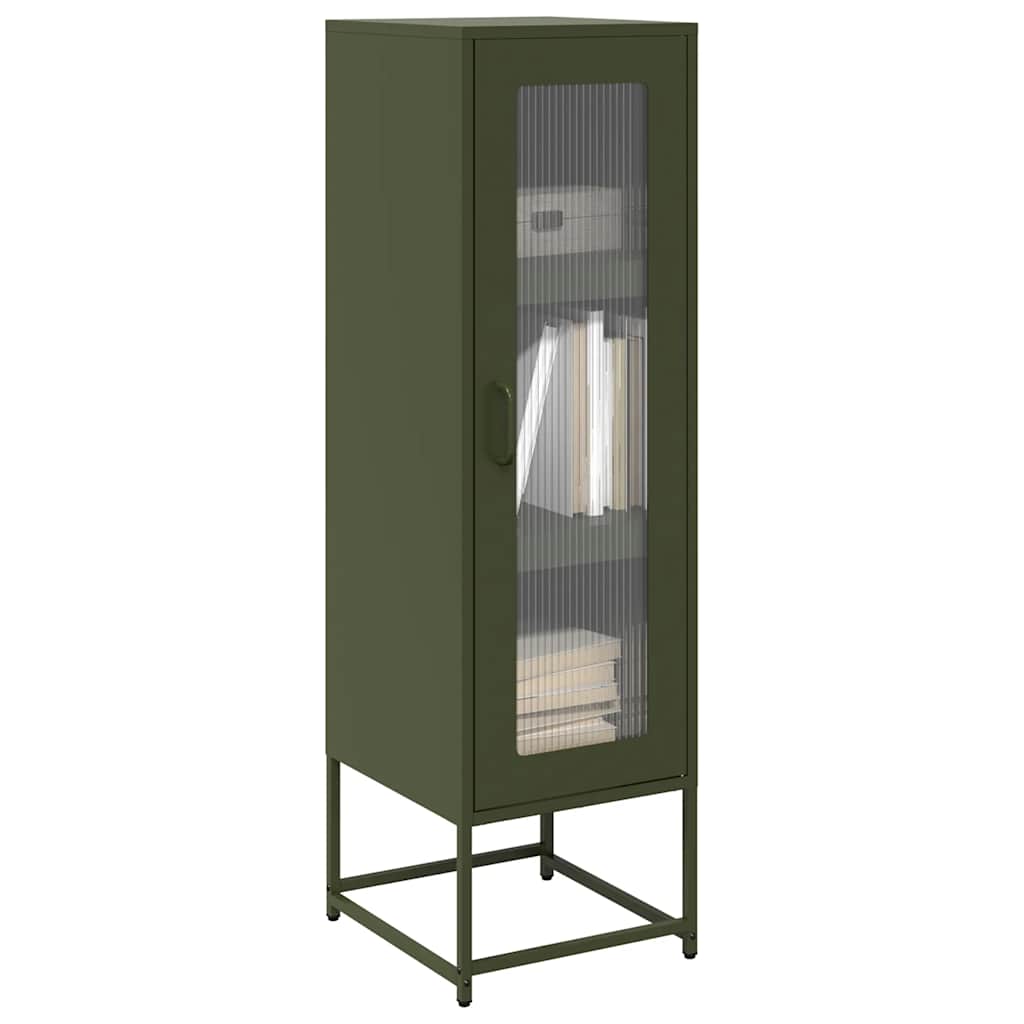vidaXL Highboard Olivgrün 36x39x123 cm Kaltgewalzter Stahls