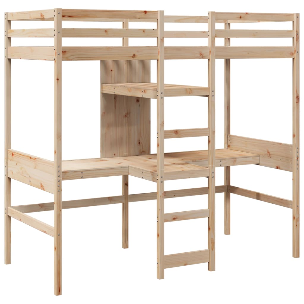 vidaXL Hochbett ohne Matratze 80x200 cm Massivholz Kiefer