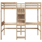 vidaXL Hochbett ohne Matratze 80x200 cm Massivholz Kiefer
