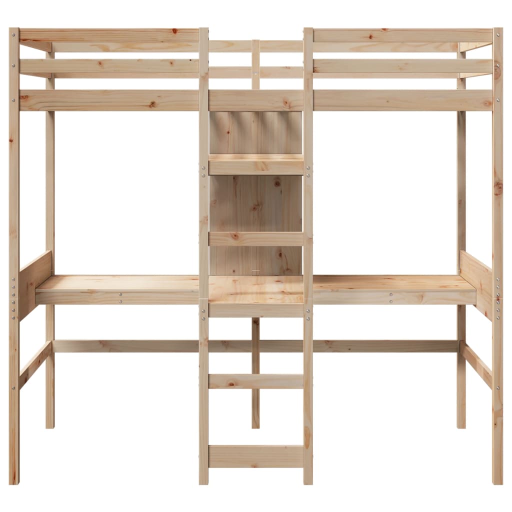vidaXL Hochbett ohne Matratze 80x200 cm Massivholz Kiefer