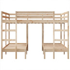 vidaXL Dreifach-Etagenbett 140x200/70x140 cm Massivholz Kiefer