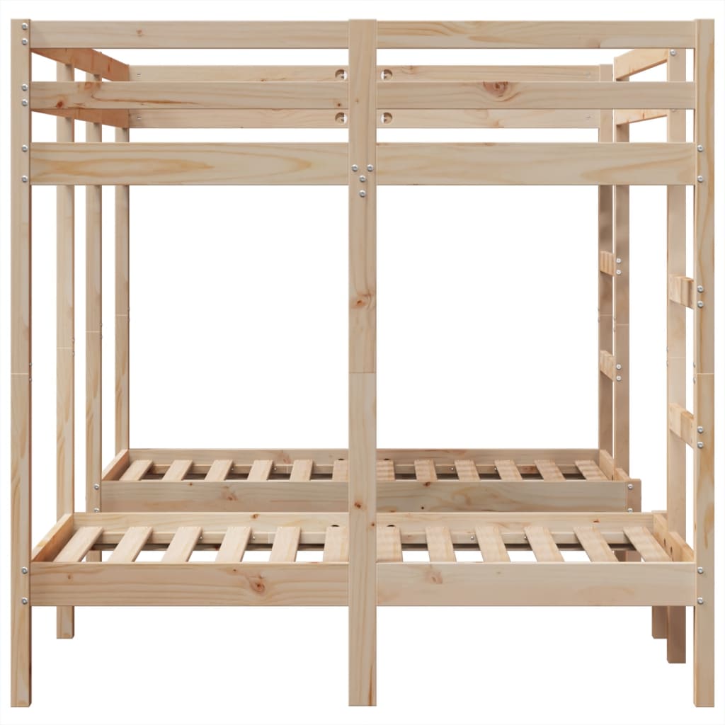 vidaXL Dreifach-Etagenbett 140x200/70x140 cm Massivholz Kiefer