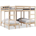 vidaXL Dreifach-Etagenbett 140x200/70x140 cm Massivholz Kiefer