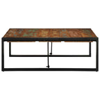 vidaXL Couchtisch Mehrfarbig 100x100x35 cm Altholz Massivholz