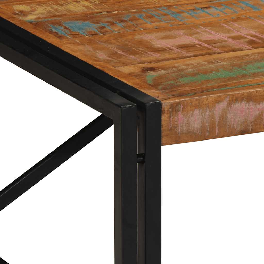 vidaXL Couchtisch Mehrfarbig 100x100x35 cm Altholz Massivholz