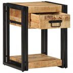 vidaXL Nachttisch 40x35x50 cm Raues Massivholz Mango