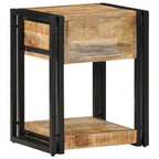 vidaXL Nachttisch 40x35x50 cm Raues Massivholz Mango
