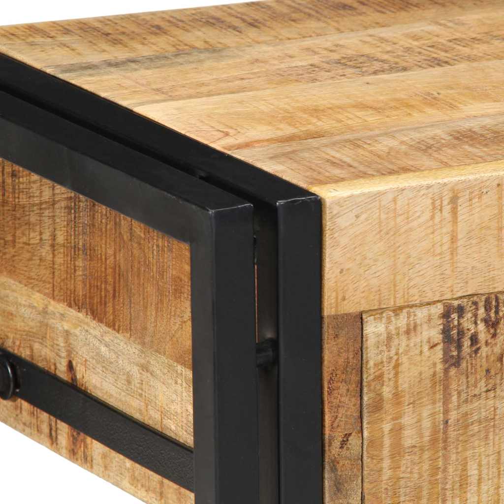 vidaXL Nachttisch 40x35x50 cm Raues Massivholz Mango