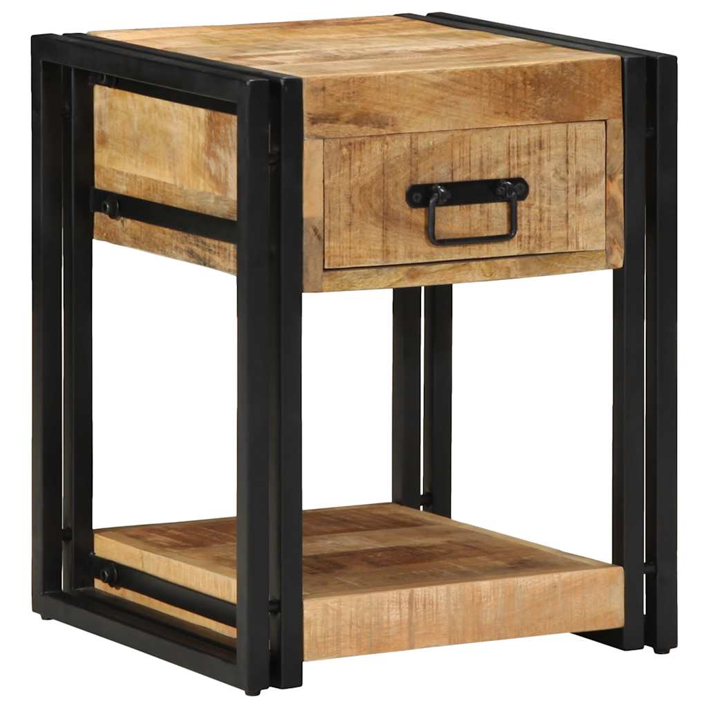 vidaXL Nachttische 2 Stk. 40x40x50 cm Raues Massivholz Mango