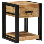 vidaXL Nachttische 2 Stk. 40x40x50 cm Raues Massivholz Mango