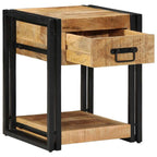 vidaXL Nachttische 2 Stk. 40x40x50 cm Raues Massivholz Mango