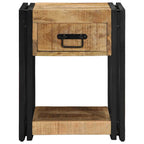 vidaXL Nachttische 2 Stk. 40x40x50 cm Raues Massivholz Mango