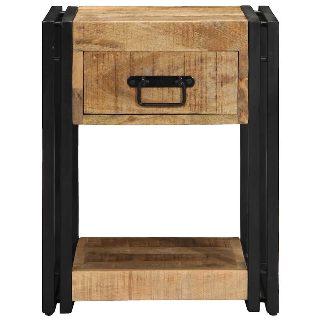 vidaXL Nachttische 2 Stk. 40x40x50 cm Raues Massivholz Mango