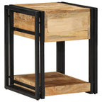 vidaXL Nachttische 2 Stk. 40x40x50 cm Raues Massivholz Mango