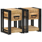 vidaXL Nachttisch 2 pcs Braun 30 x 30 x 40 cm Massivholz Mango