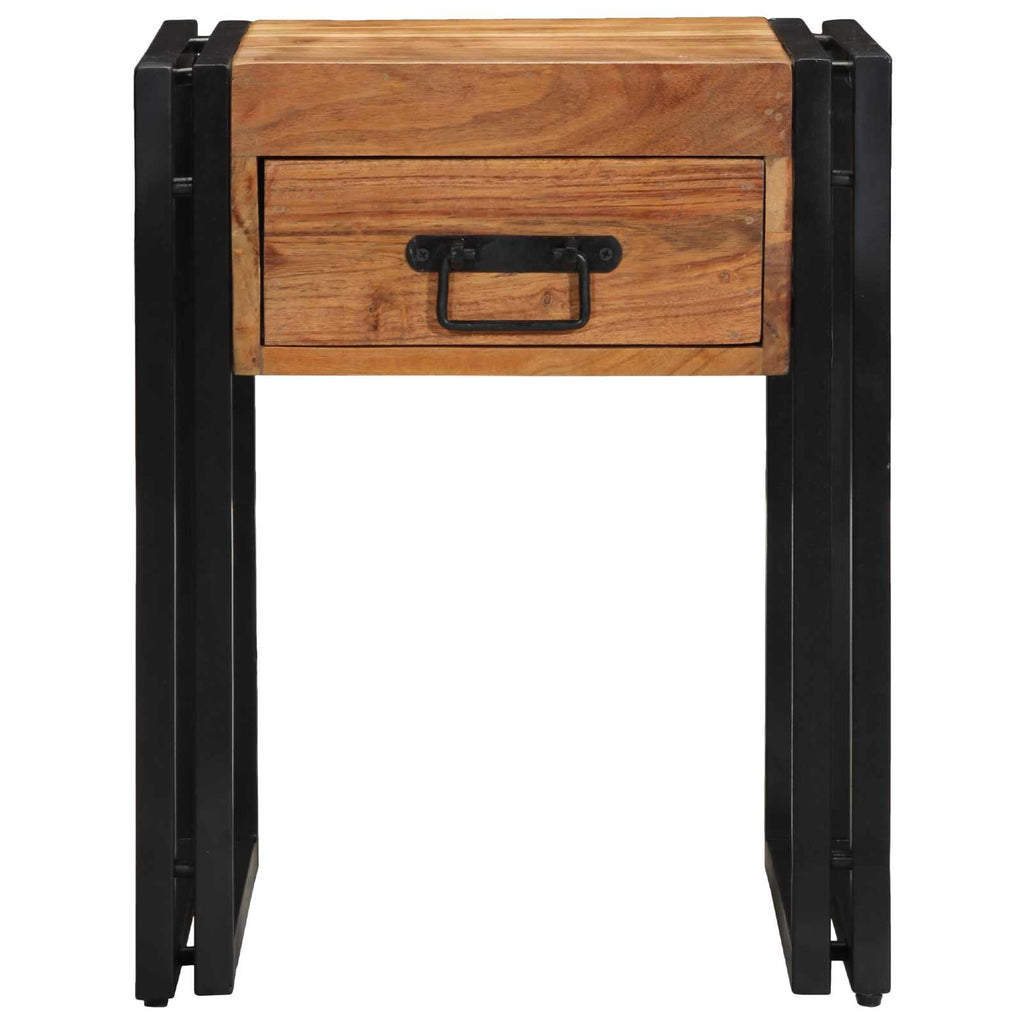 vidaXL Beistelltisch mit Schubladen 40 x 40 x 50 cm Massivholz Akazie