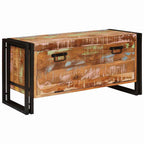vidaXL Schuhschrank mit Tür Braun 90 x 38 x 45 cm Massives Altholz