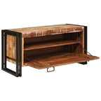 vidaXL Schuhschrank mit Tür Braun 90 x 38 x 45 cm Massives Altholz