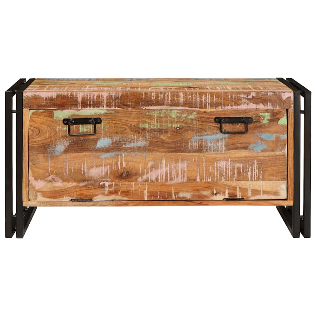vidaXL Schuhschrank mit Tür Braun 90 x 38 x 45 cm Massives Altholz