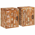vidaXL Nachttisch 2 pcs Braun 35 x 33 x 48 cm Massivholz Altholz