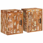 vidaXL Nachttisch 2 pcs Braun 35 x 33 x 48 cm Massivholz Altholz