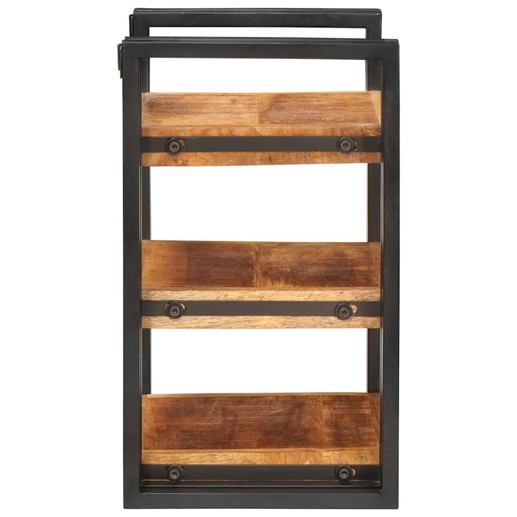 vidaXL Nachttisch 2 pcs Braun und Schwarz Massivholz Mango