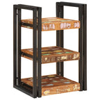 vidaXL Nachttisch Braun und Schwarz 38 x 33 x 58 cm Massivholz Altholz