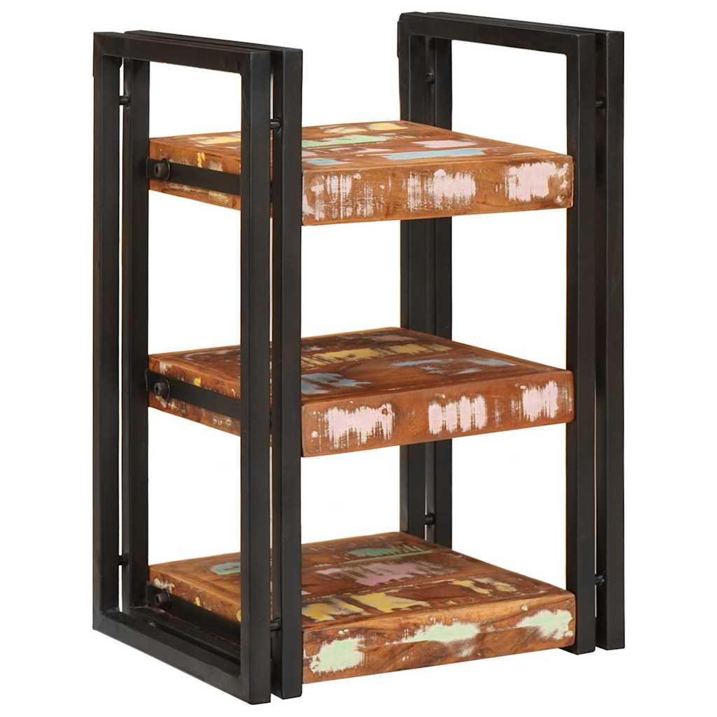 vidaXL Nachttisch Braun und Schwarz 38 x 33 x 58 cm Massivholz Altholz