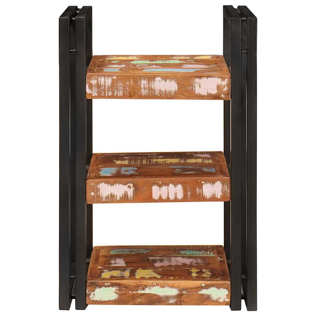 vidaXL Nachttisch Braun und Schwarz 38 x 33 x 58 cm Massivholz Altholz