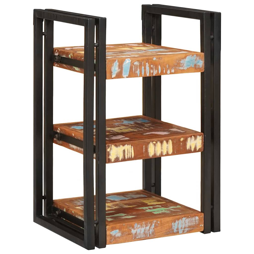 vidaXL Nachttisch 2 pcs Braun und Schwarz Massivholz Altholz