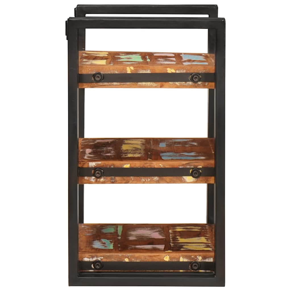 vidaXL Nachttisch 2 pcs Braun und Schwarz Massivholz Altholz