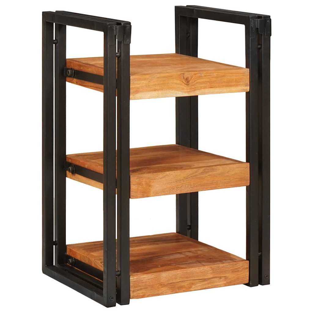 vidaXL Nachttisch Braun und Schwarz 38 x 33 x 58 cm Massivholz Akazie