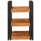 vidaXL Nachttisch Braun und Schwarz 38 x 33 x 58 cm Massivholz Akazie