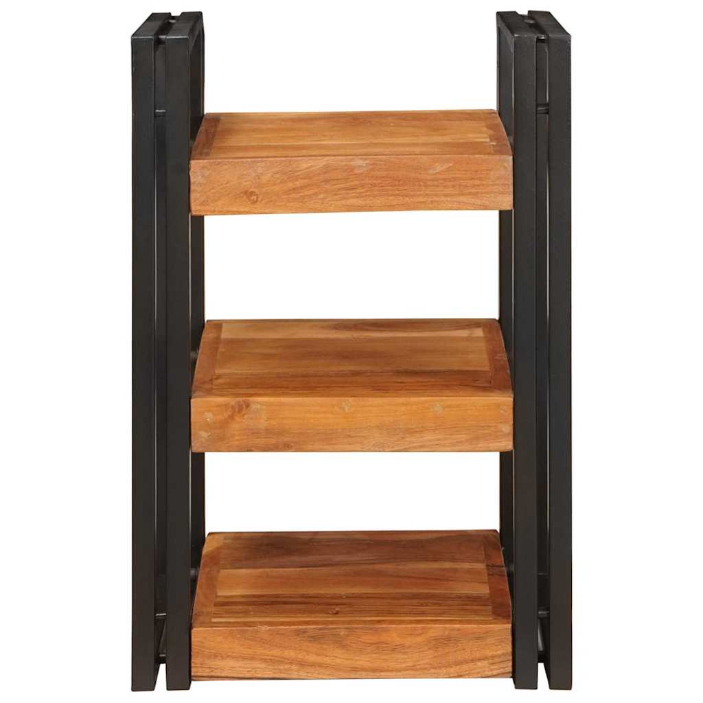 vidaXL Nachttisch Braun und Schwarz 38 x 33 x 58 cm Massivholz Akazie