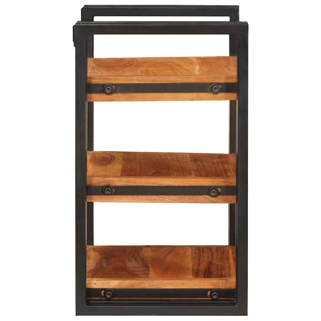 vidaXL Nachttisch Braun und Schwarz 38 x 33 x 58 cm Massivholz Akazie
