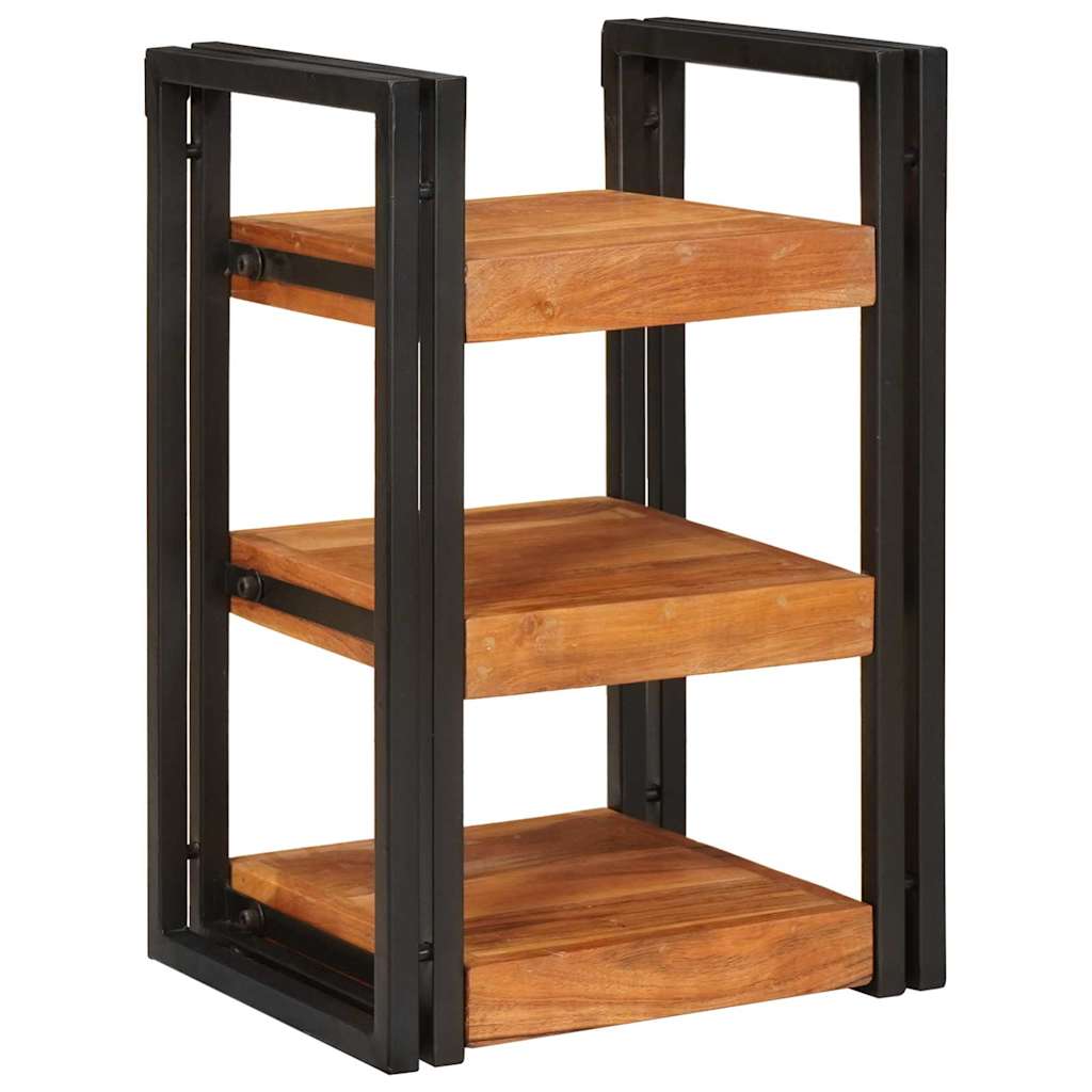 vidaXL Nachttisch 2 pcs Braun und Schwarz Massivholz Akazie