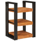 vidaXL Nachttisch 2 pcs Braun und Schwarz Massivholz Akazie