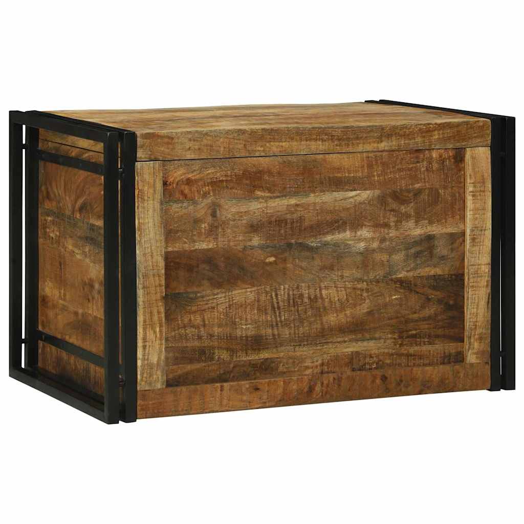 vidaXL Aufbewahrungsbox mit Speicher 80 x 50 x 50 cm Raues Mangoholz