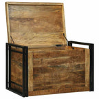 vidaXL Aufbewahrungsbox mit Speicher 80 x 50 x 50 cm Raues Mangoholz