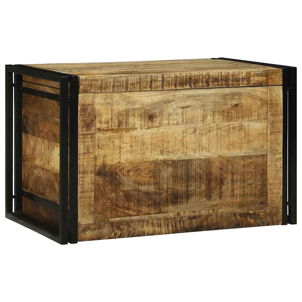 vidaXL Aufbewahrungsbox mit Speicher 80 x 50 x 50 cm Raues Mangoholz