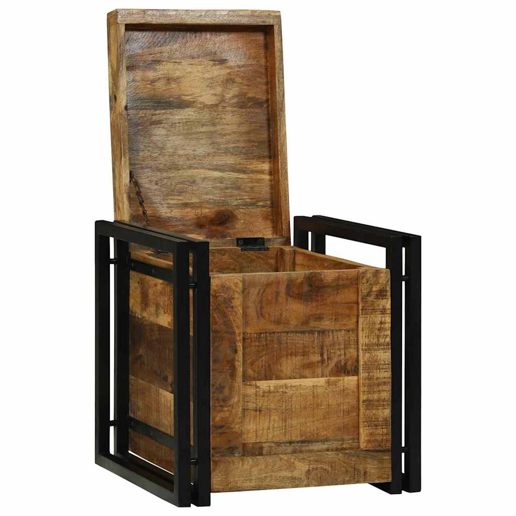 vidaXL Aufbewahrungsbox mit Speicher 40 x 40 x 40 cm Massivholz Mango
