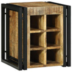 vidaXL Weinregal Braun und Schwarz 35 x 35 x 39 cm Massivholz Mango