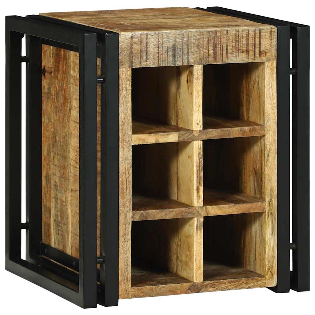 vidaXL Weinregal Braun und Schwarz 35 x 35 x 39 cm Massivholz Mango
