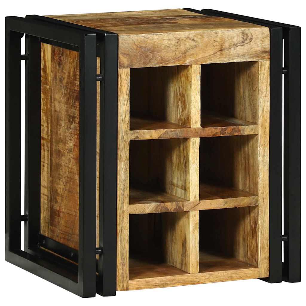 vidaXL Weinregal Braun und Schwarz 35 x 35 x 39 cm Massivholz Mango