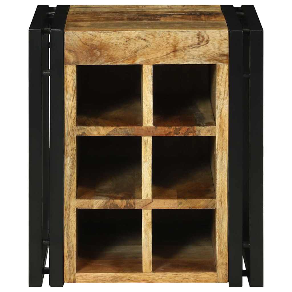 vidaXL Weinregal Braun und Schwarz 35 x 35 x 39 cm Massivholz Mango